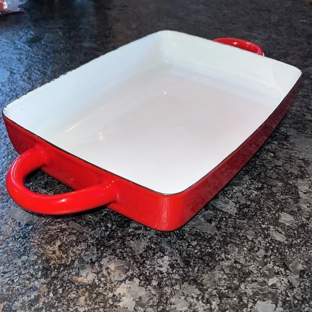 Dansk Kobenstyle Red Enamel Casserole Baking Dish 11” x 8”